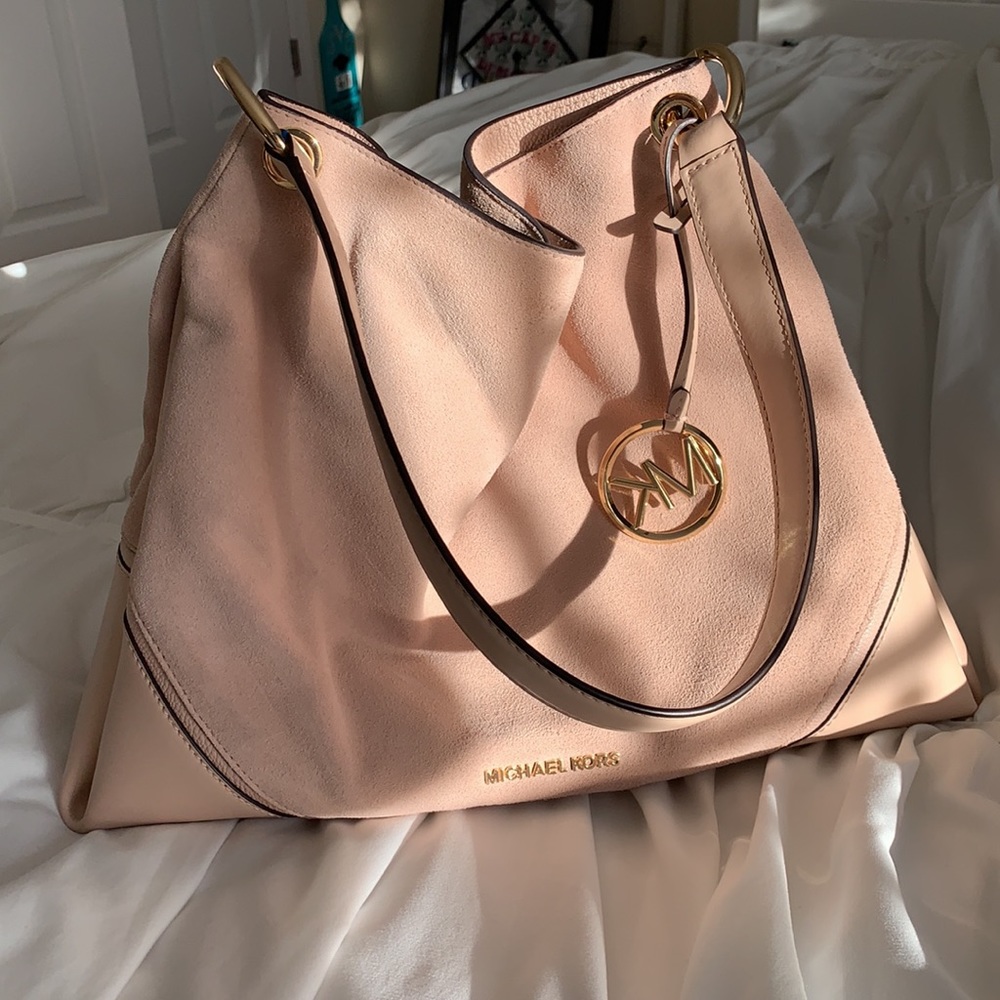 Slouchy suede Michael Kors hobo shape bag